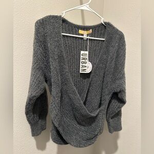 Urban Outfitters Charcoal wrap sweater. NWT